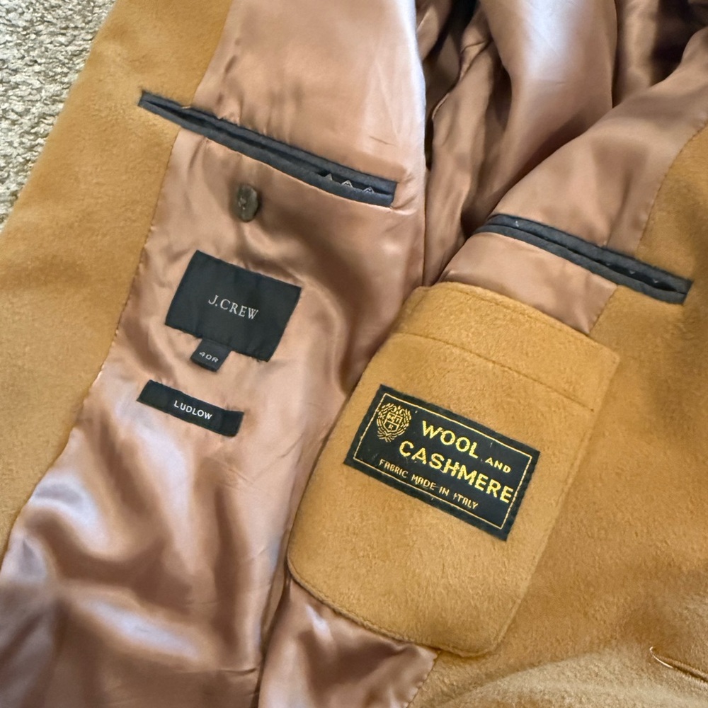 J. Crew Wool & Cashmere top over Coat in Camel